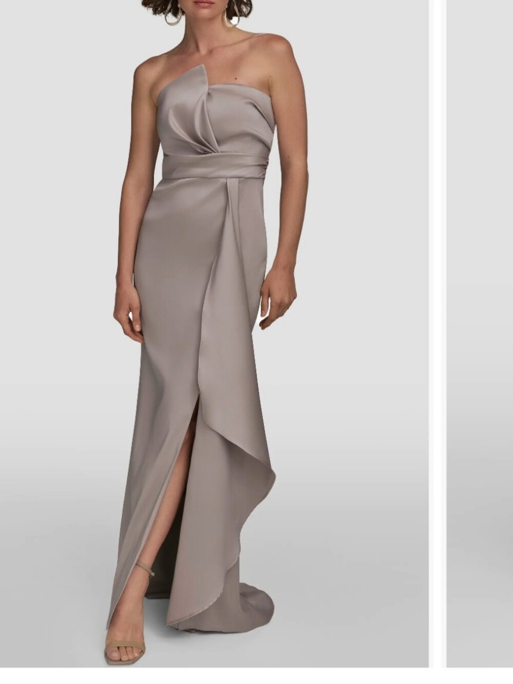 Donna Karan New York Silk Blend Evening Gown Size 10 Blush Pink Draped Formal